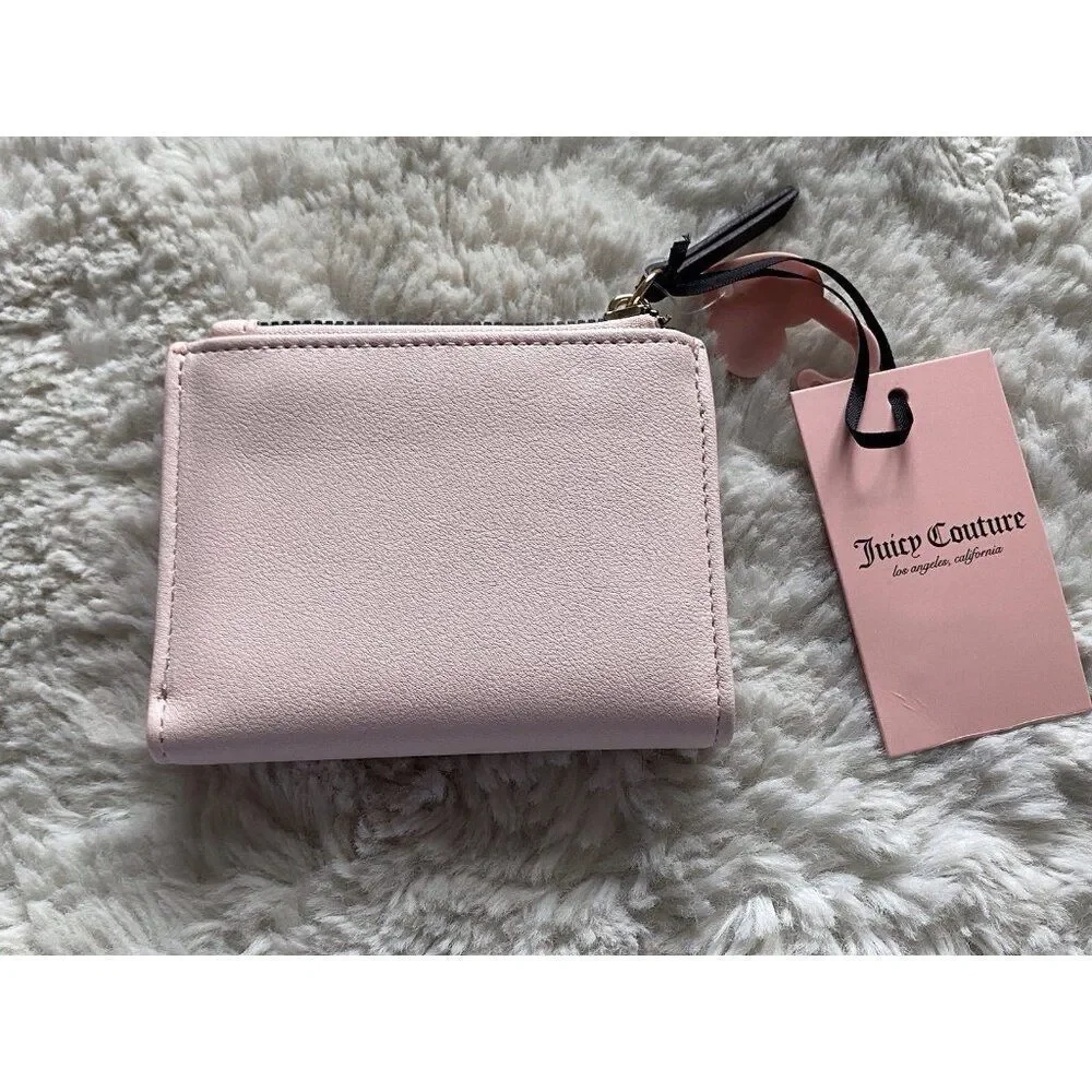 Juicy Couture Queen Of Everything Bifold Wallet With Pullout Card Case Blush NEW